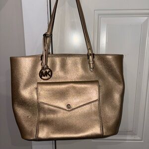 Michael Kors Metallic Gold Tote Bag